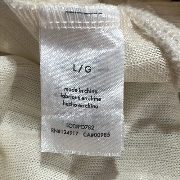 NWT WEWOREWHAT Halter Bra Top L Ivory Ribbed Soft Bralette Boho Festival Crop - Picture 7 of 7